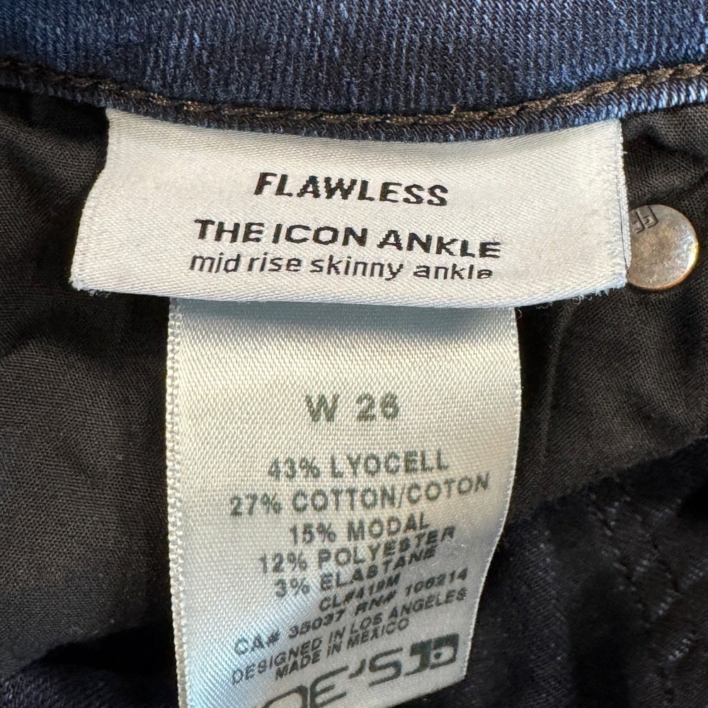 Joe's Jeans Flawless Icon Ankle Skinny Sz 26 Mid Rise Clean Girl Tomboy Chic EUC - Picture 4 of 7